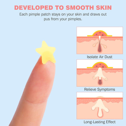 Pimple Patches for Face 207PCS, Hydrocolloid Acne Patches for Covering Zits and Blemishes, Cute Star Pimple Patches, Facial Skin Care Products.