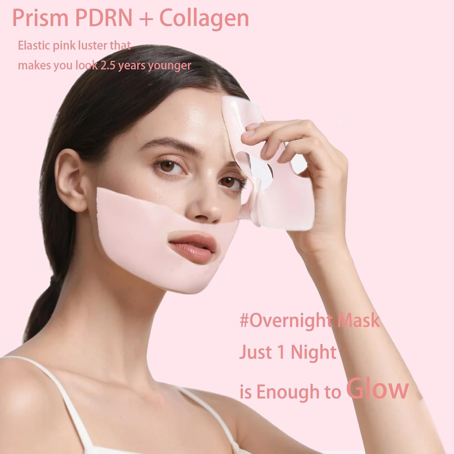 5 Pack Salmon DNA PDRN Pink Collagen Gel Face Mask, Overnight Hydrogel Real Deep Mask Korean Skincare - Enhancing Recovery for All Skin Types and Radiance Boost, Elasticity, Hydrating, Firming