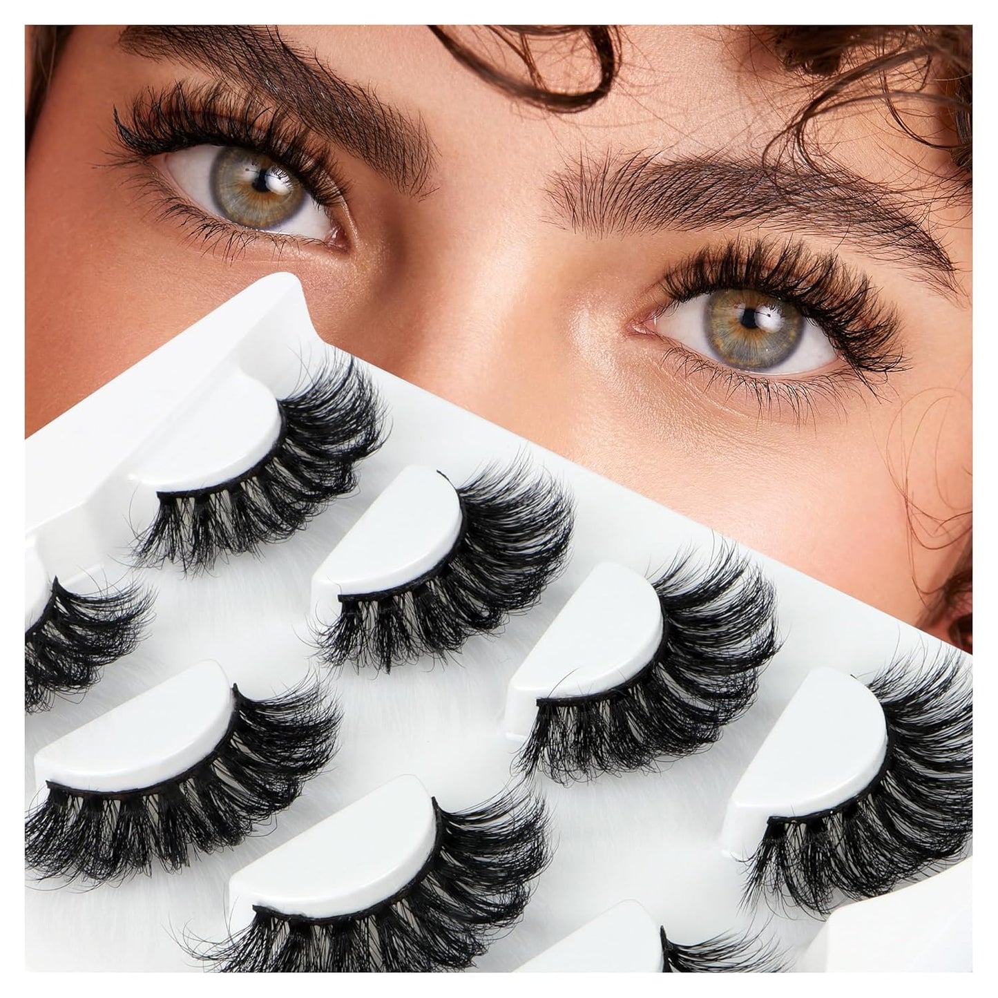 Russian Lashes - Fake Eyelashes, Faux Mink, Synthetic, Pair, Black